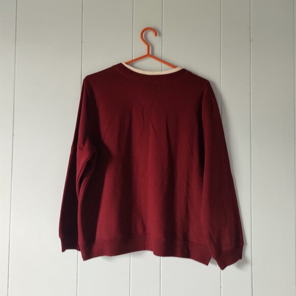 Northern Tradition Red Crewneck Sweatshirt with Embroidered Detailing - Petite - Picture 4 of 7